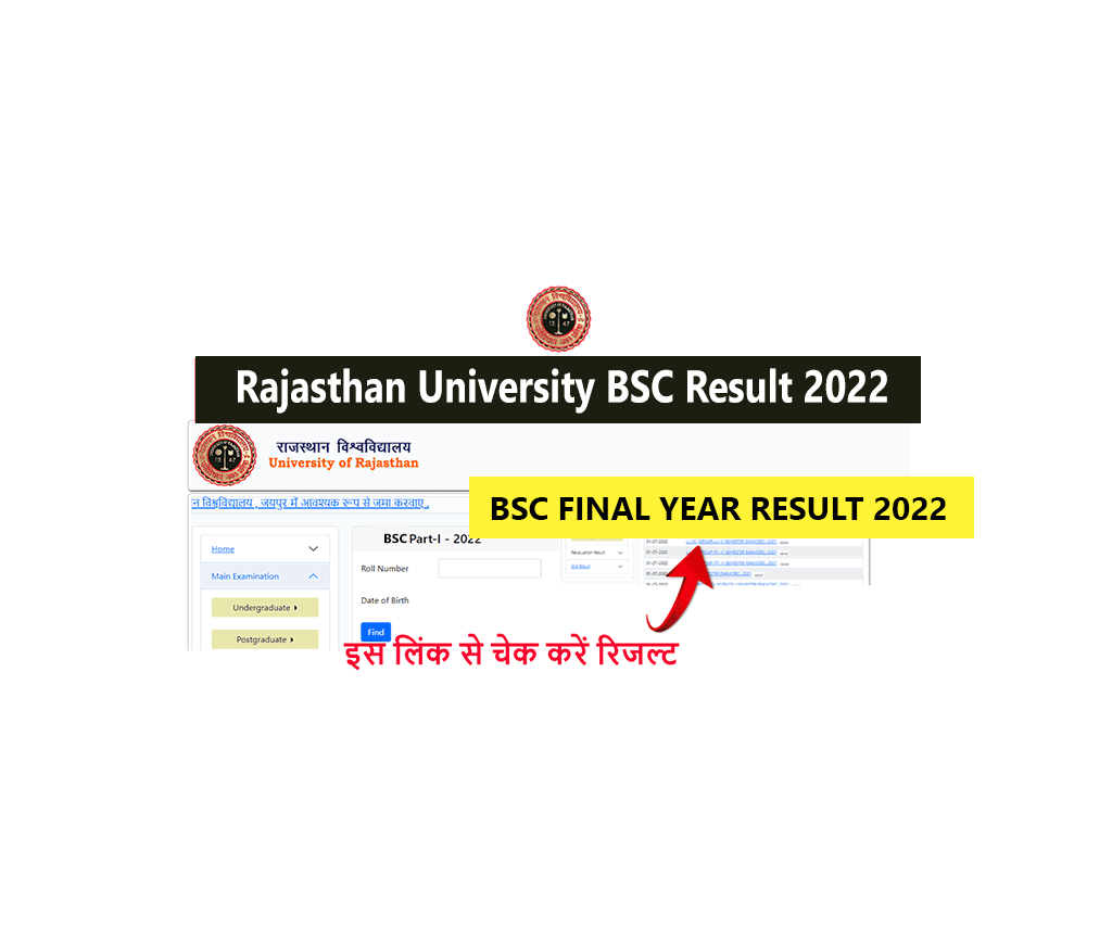 Rajasthan University BSC Final Year Result 2022