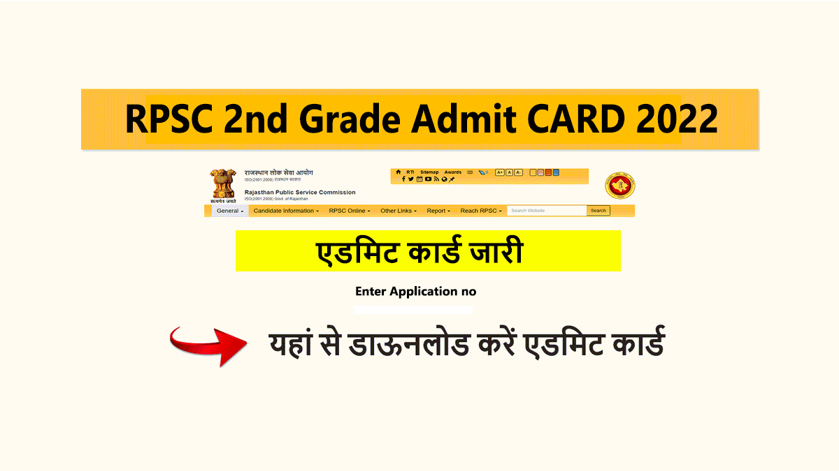 Rajasthan 2nd Grade Admit Card 2022