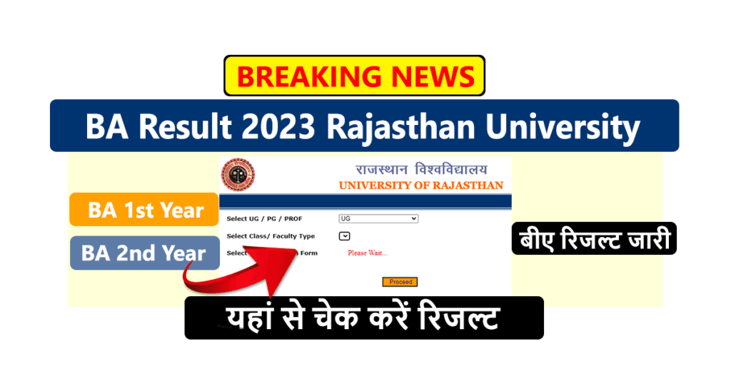 BA Result 2023 Rajasthan University